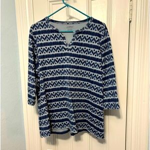 LL Bean plus size 2x cotton split neck tee